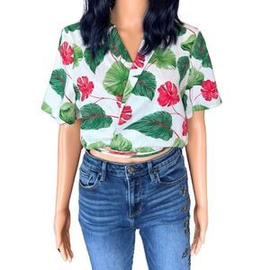 NWT WAYF On The Road Boho Floral Wrap Crop Top
